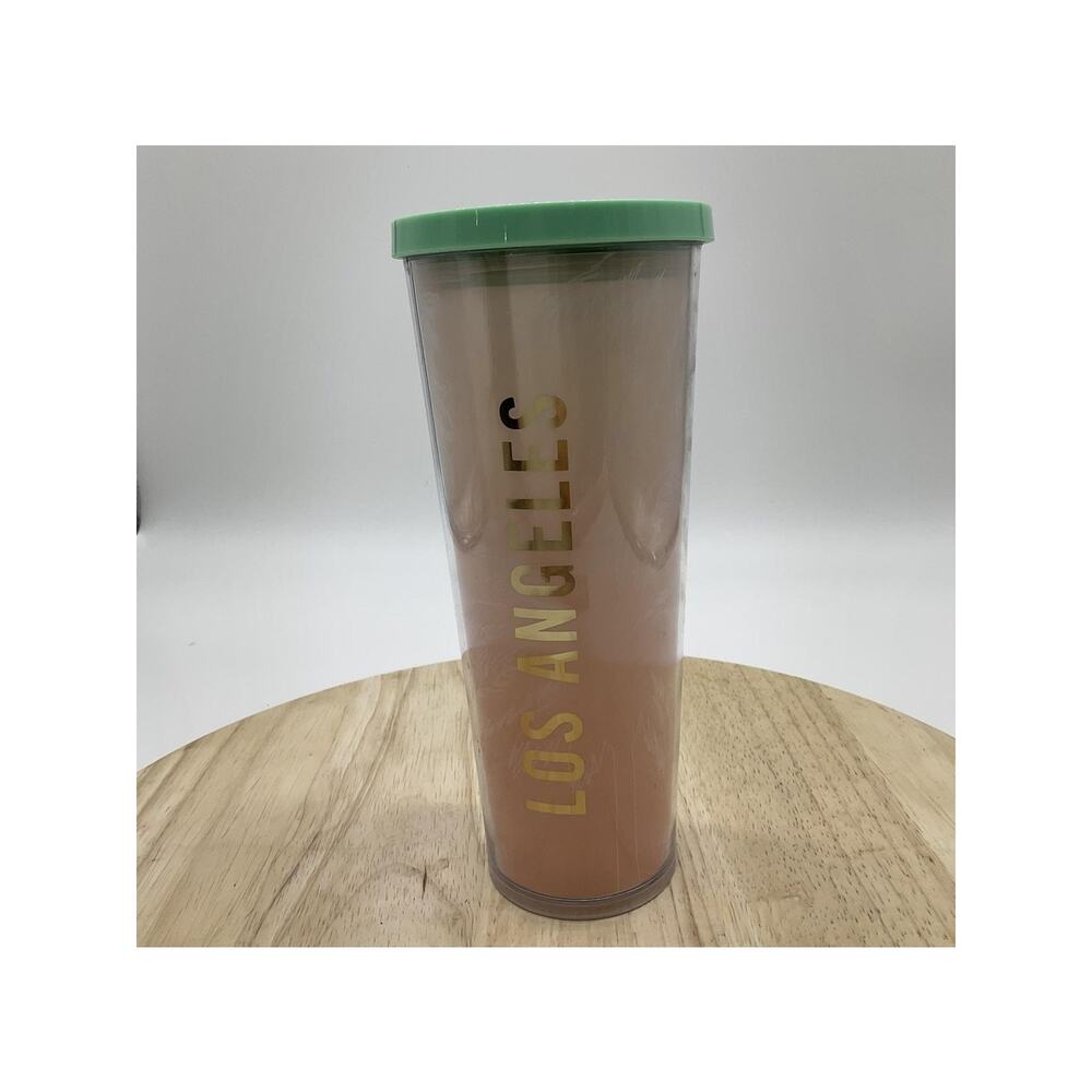 Starbucks Los Angeles City Tumbler 24oz Pink Plastic Travel Mug Cup Lid Logo